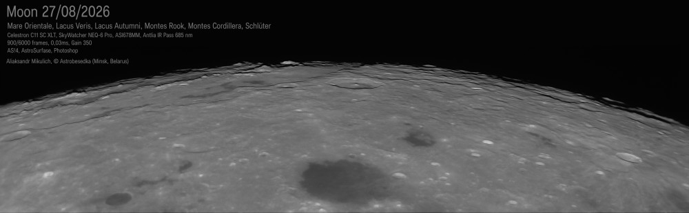 Mare Orientale, Lacus Veris, Lacus Autumni, Montes Rook, Montes Cordillera, Kopff, Schlüter - Astrophotography