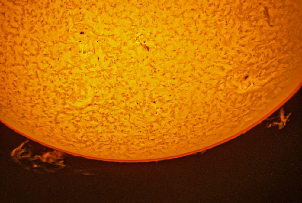 Солнце в день солнцестояния и самые знатные протуберанцы в этот день от 21.06.2023.