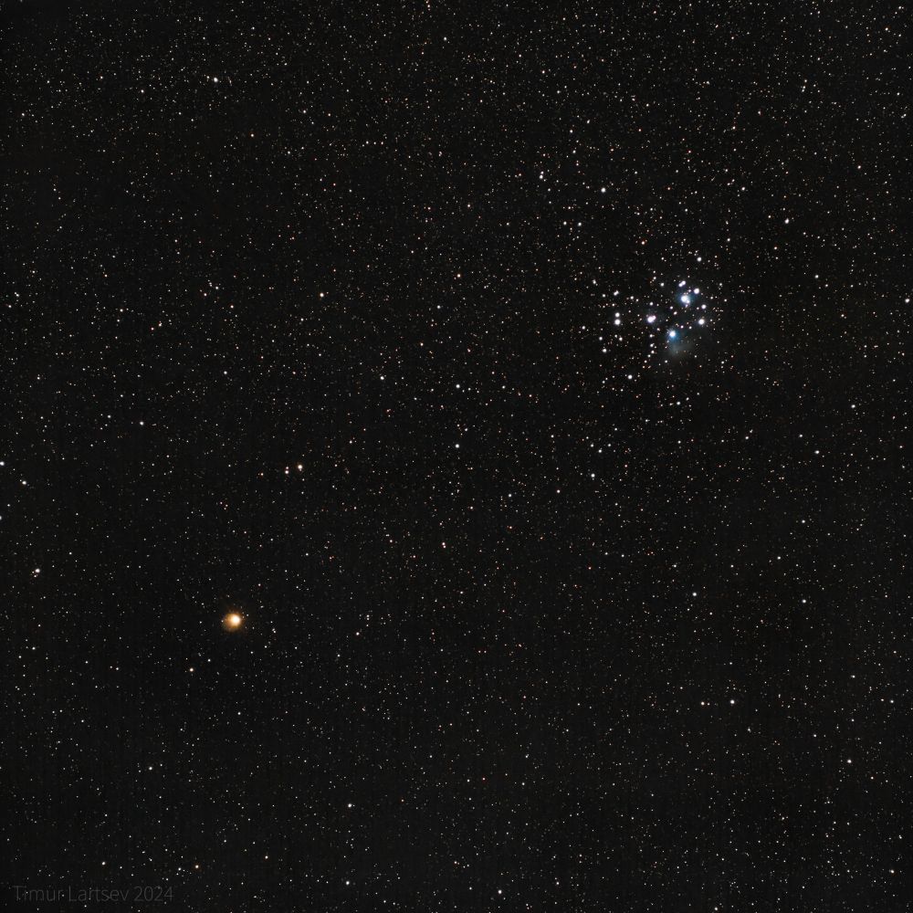 Pleiades (M45) and Mars