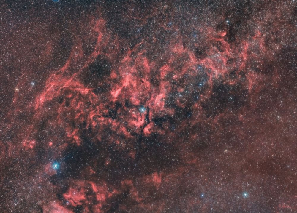 Cygnus constellation wide field in Ha-RGB