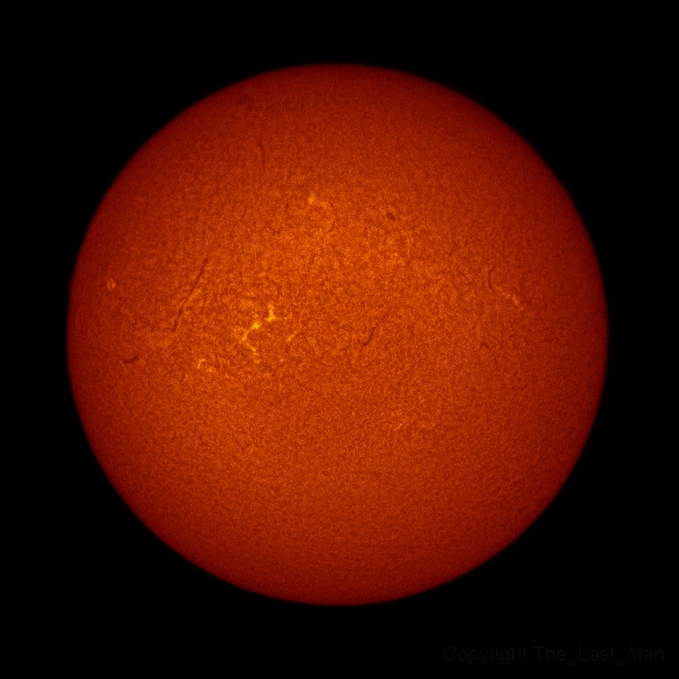 Sun from Coronado PST H-alpha and SDO Observatory at same time.