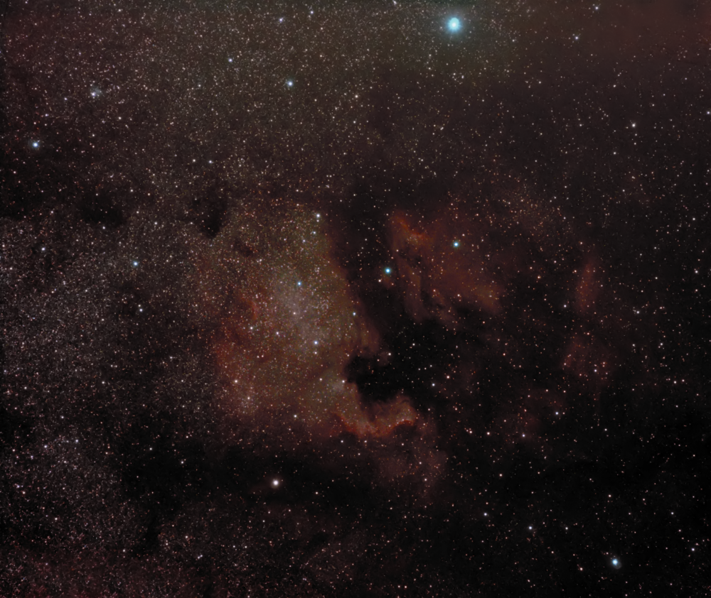 Туманности NGC 7000 Северная америка и IC 5070 Пеликан