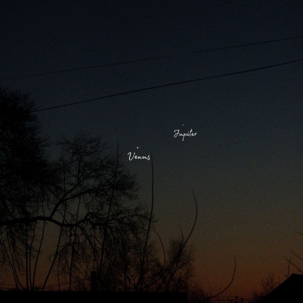 Сближение Венеры и Юпитера 25 ноября 2019 года. 