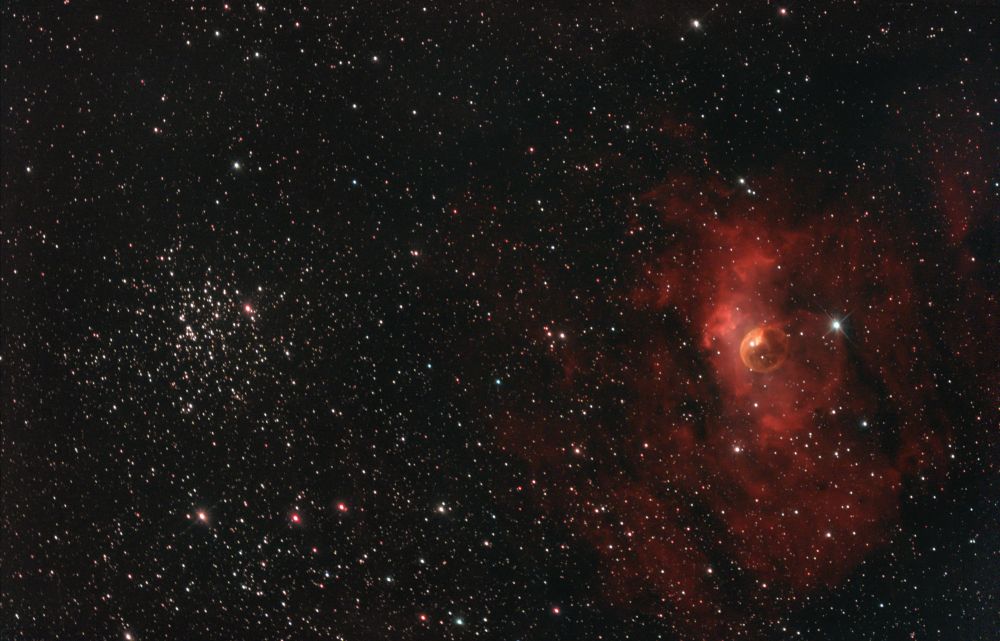 NGC 7635, NGC 7654. Туманность Пузырь.