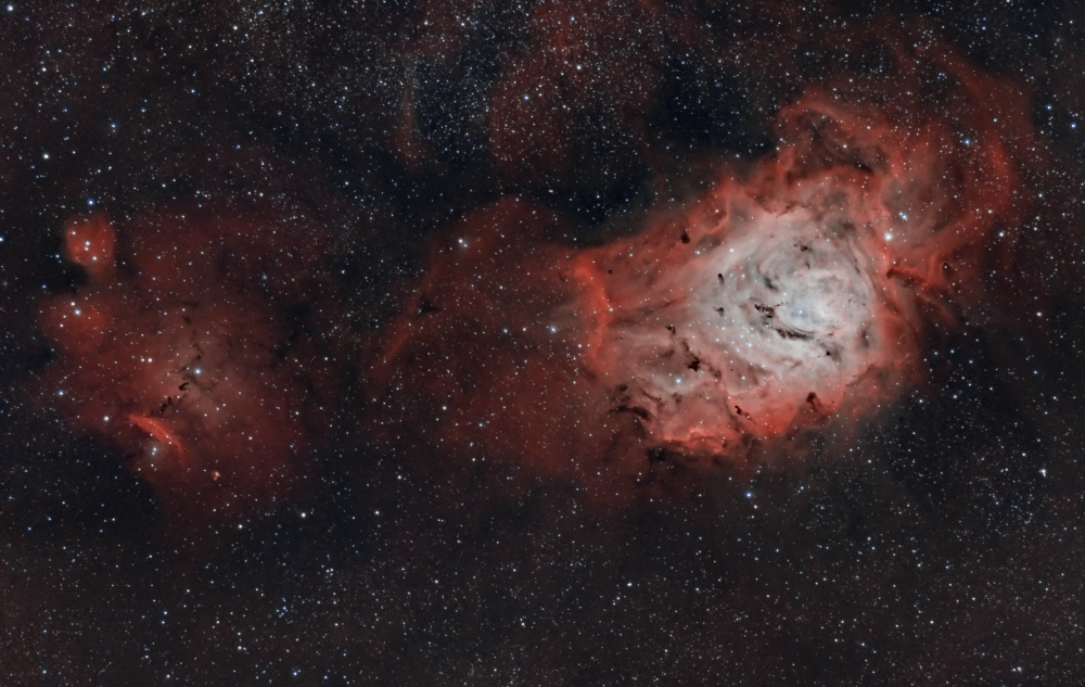 Туманность Лагуна (M8), Туманность Китайский дракон (NGC6559), Sh-29, IC4678, LDN 180