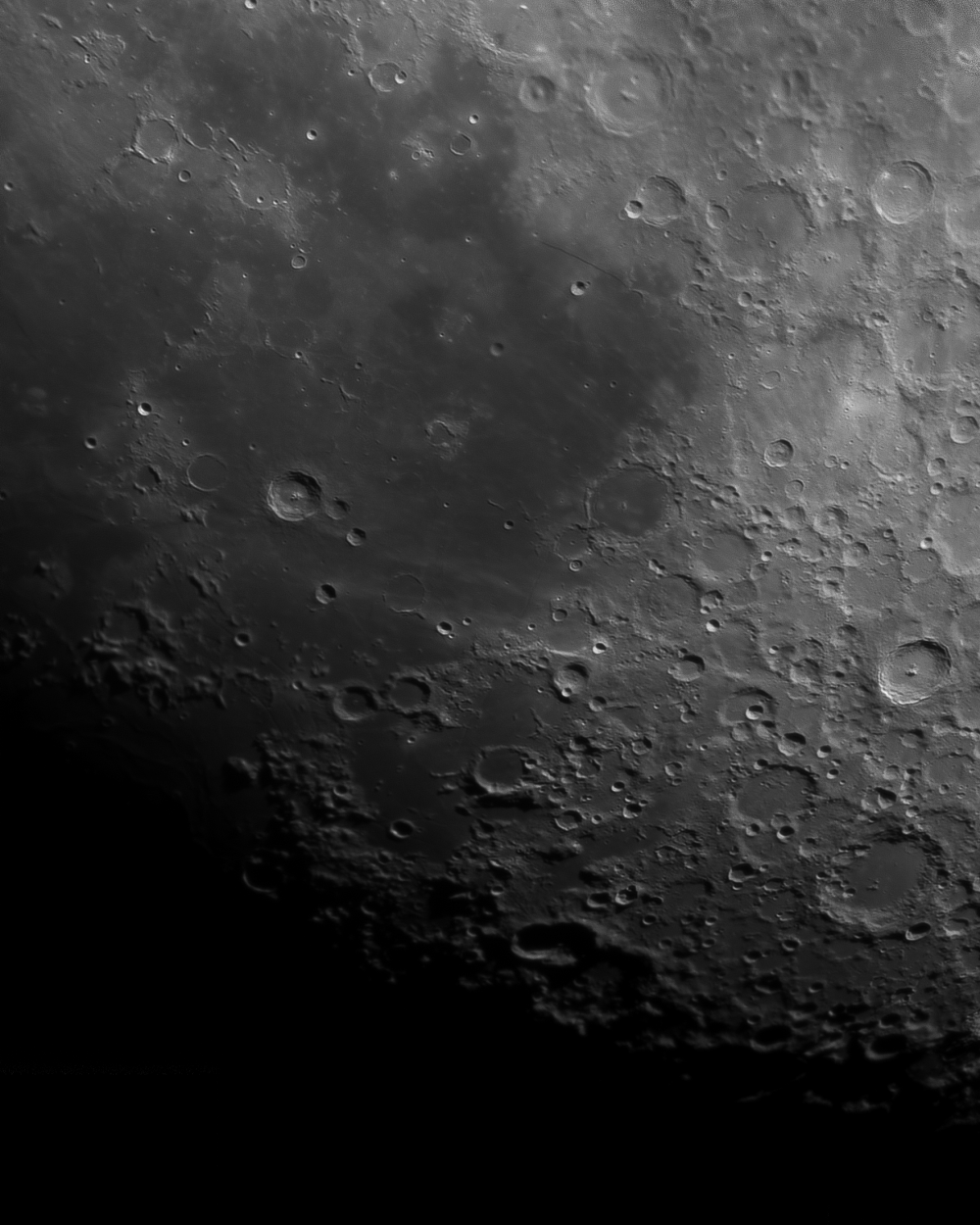 Часть панорамы Луны (Кратеры: Тихо, Питат, Клавий, Гесиод, Буллиальд. Море Облаков)