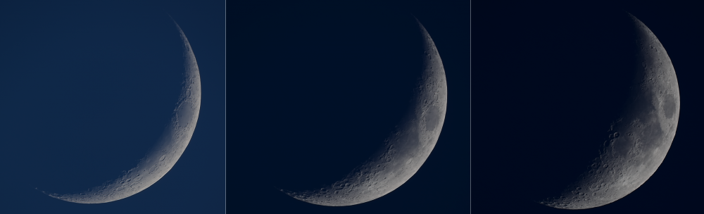 Луна в начале мая: Ф = 13, 20 и 28%