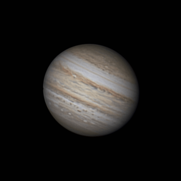 Анимация вращения Юпитера за 1 час 52 минуты