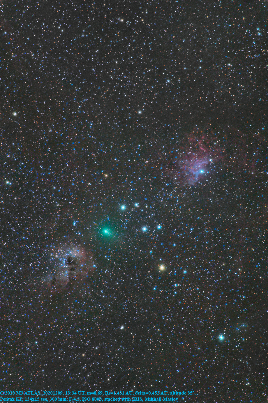 C/2020 M3 ATLAS near IC 410 and IC 405