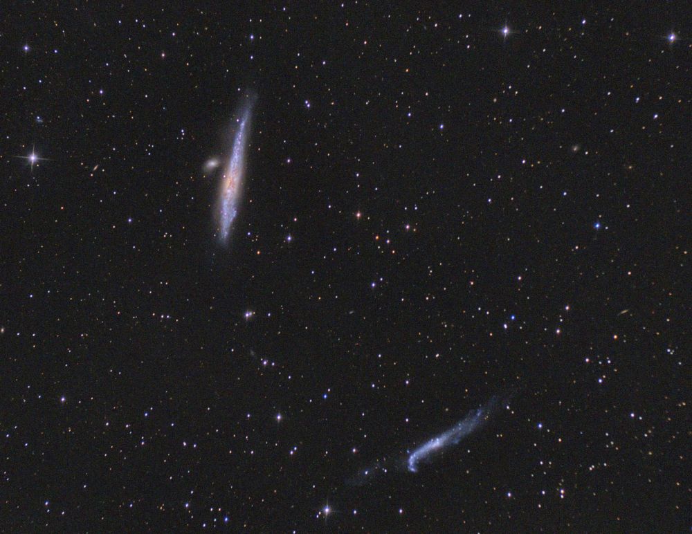 NGC 4631 (Галактика Кит) NGC 4656 (Галактика Лом)