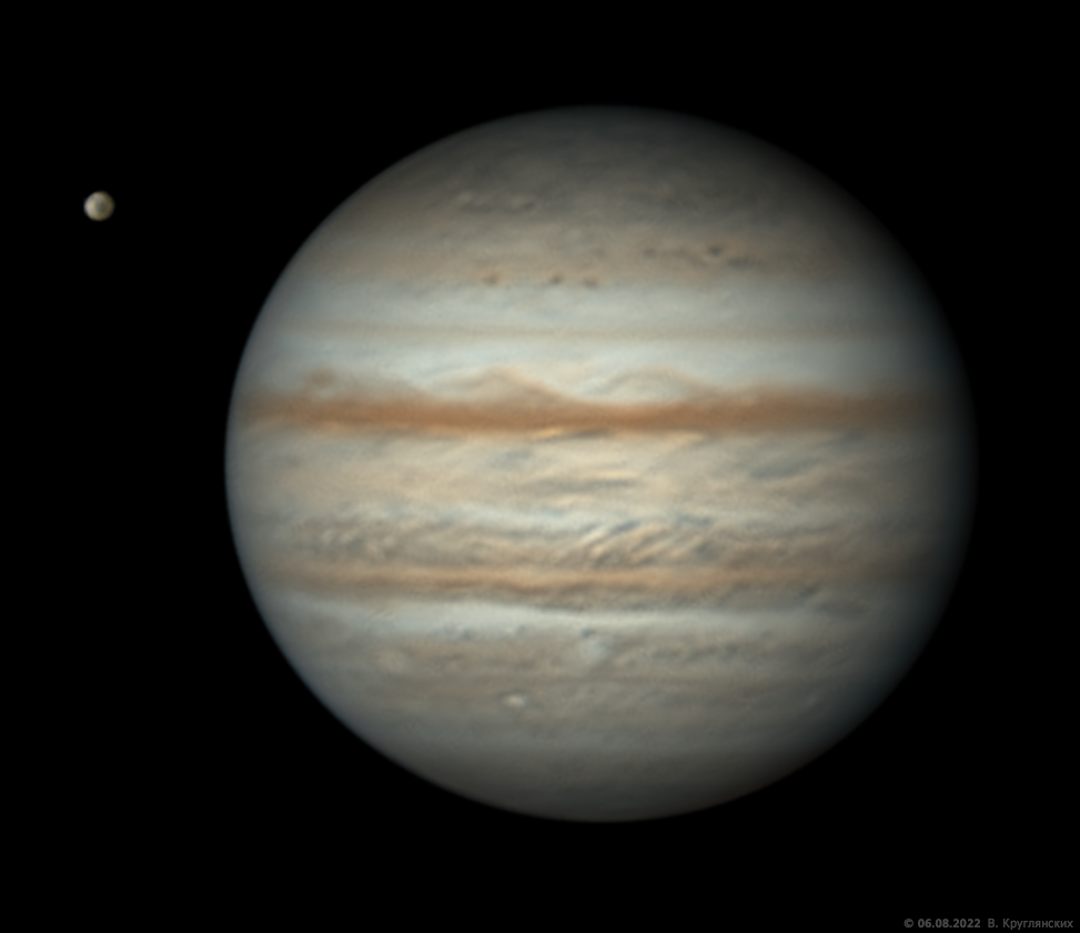 Юпитер и Ганимед 6 августа 2022