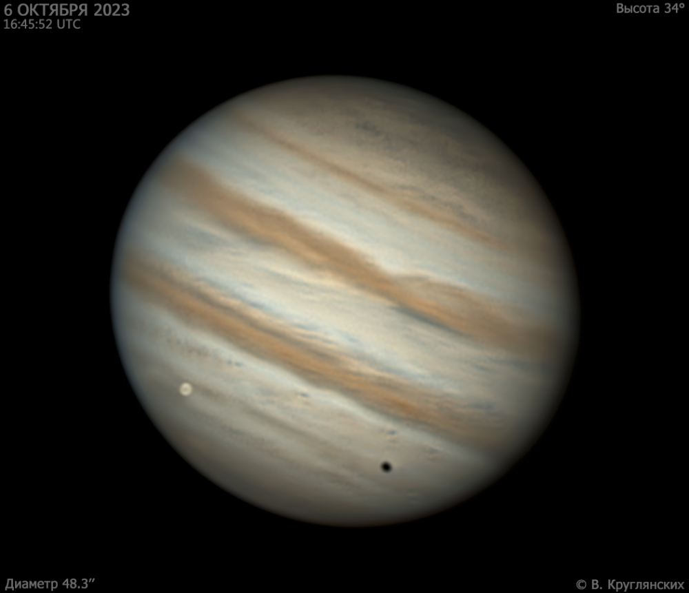 Юпитер и Европа 6 октября 2023