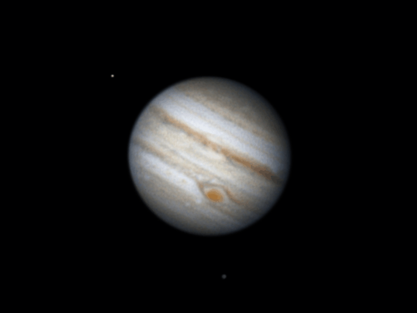 Animation of Jupiter, Io and Callisto, 03.08.2022