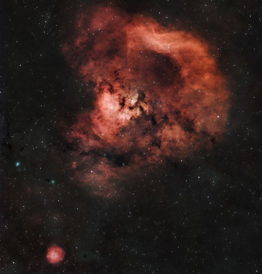 NGC 7822 - The Cave nebula, Sh 2-170 - The Little Rosette nebula