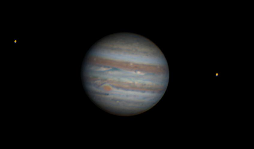 Jupiter + moon io and europe