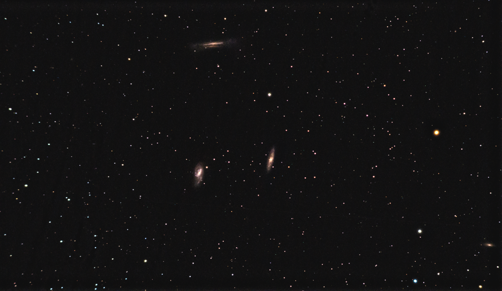 Триплет Льва (M65, M66, NGC3628) и еще одна галактика. От 28-29.04.2024
