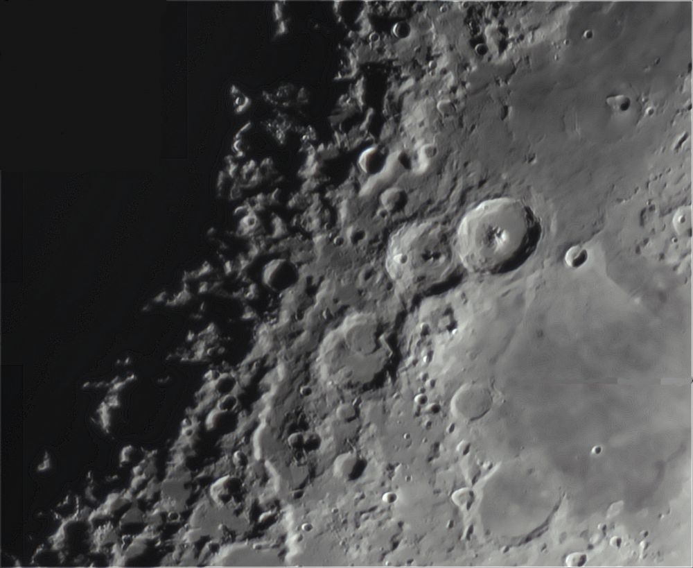 Лунный терминатор в районе кратеров Катарина , Кирилл и Теофил от 7.02.22 г.