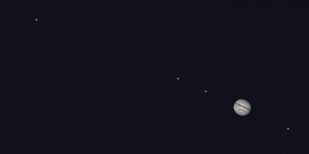 Jupiter with 4 moons 08-07-2021