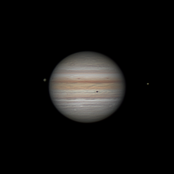Юпитер, тень от Европы и 2 спутника(Ганимед и Ио) 29.07.21