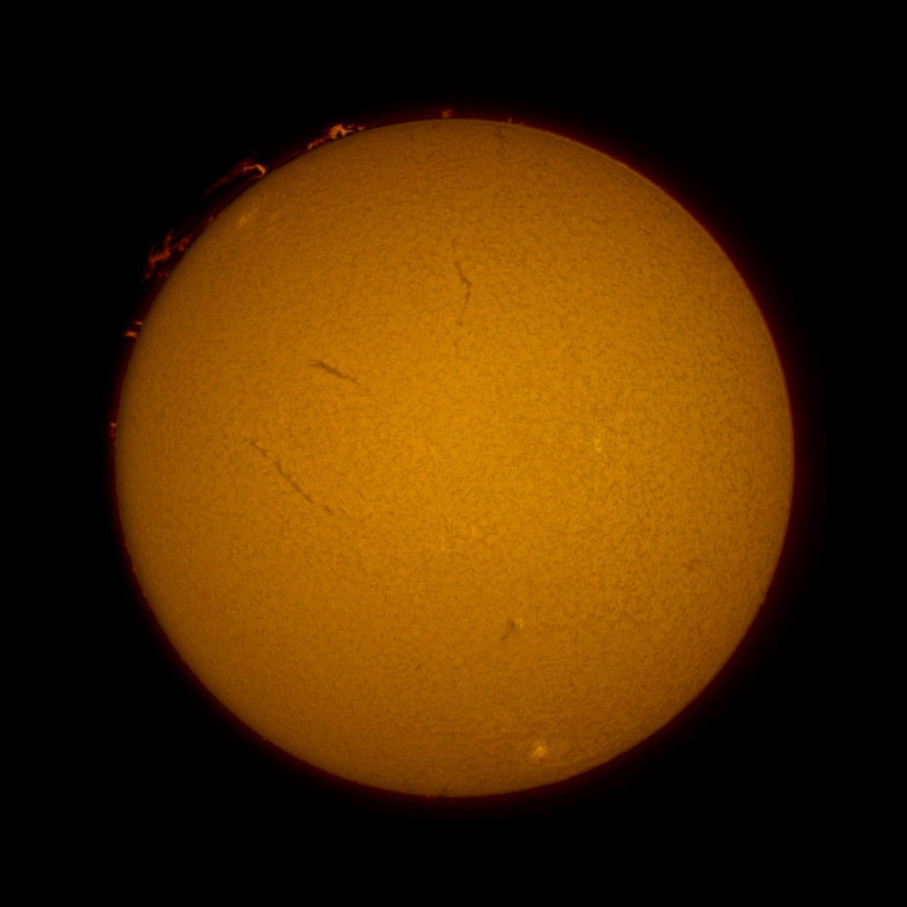 The chromosphere of the Sun with prominences