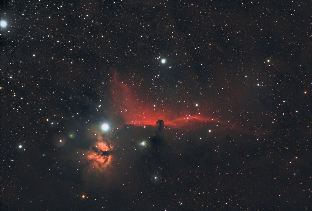 Туманности Пламя NGC 2024 и Конская голова IC434 или Barnard 33