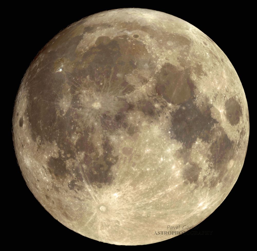 Панорама Луны в полнолуние 29 ноября 2020.