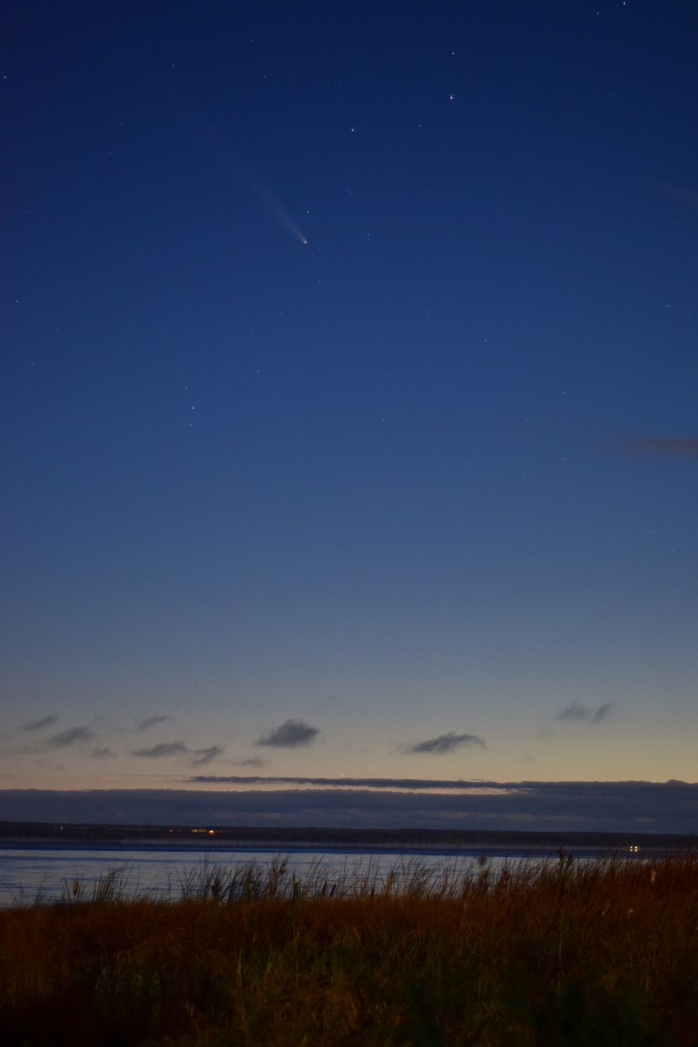 C/2023 A3 comet over lake Plesheevo