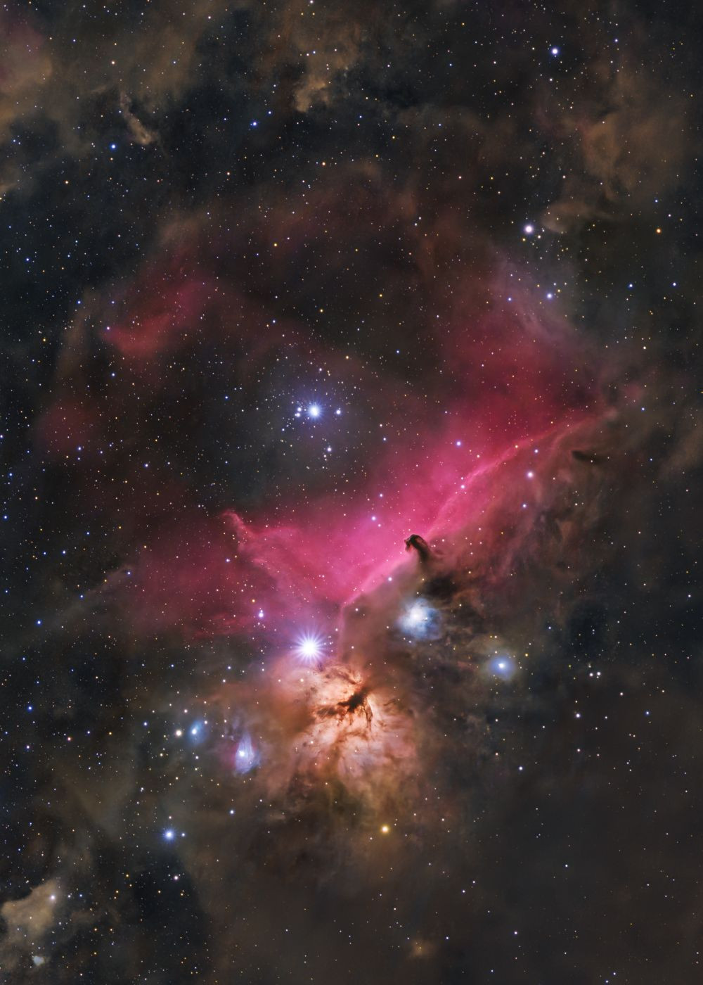 The Horsehead Nebula (IC 434) and the Flame Nebula (NGC 2024) - Astrophotography