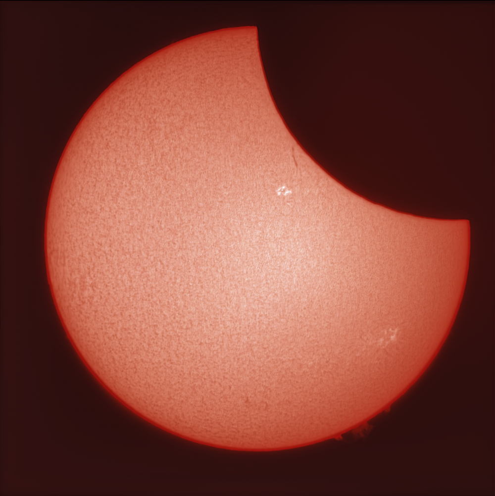 Частное солнечное затмение в H-Alpha 10.06.2021 13:36