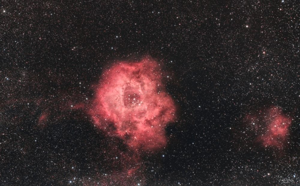 NGC 2237 Rosette nebula SHO faked from dual narrowband filter