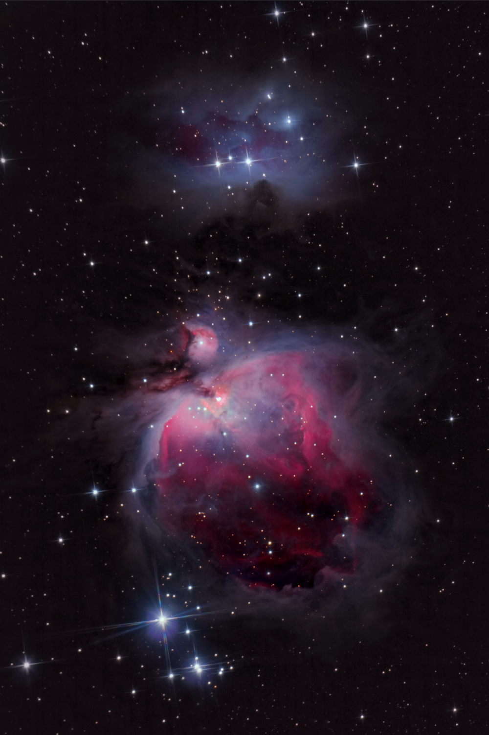Диффузная туманность М42 или Большая Туманность Ориона и NGC1977 "Running man" (Бегущий человек).