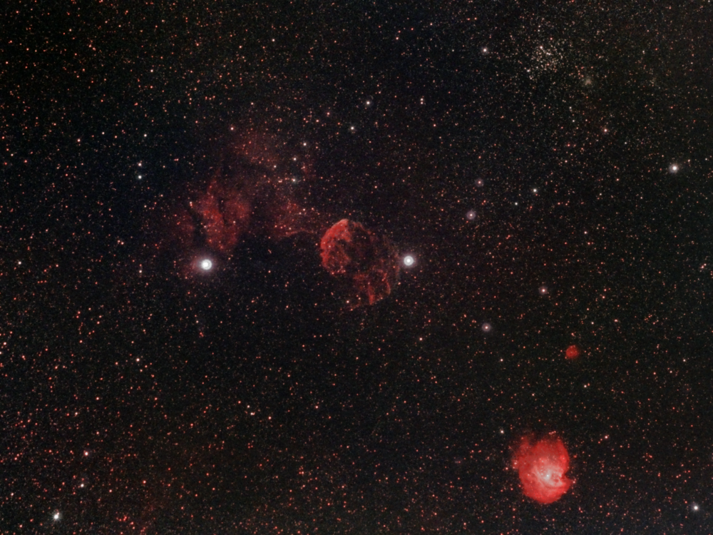 Туманности Медуза и Голова обезьяны, звёздное скопление М35