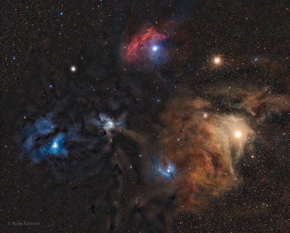 Rho Ophiuchi cloud complex. 2x1 mosaic.