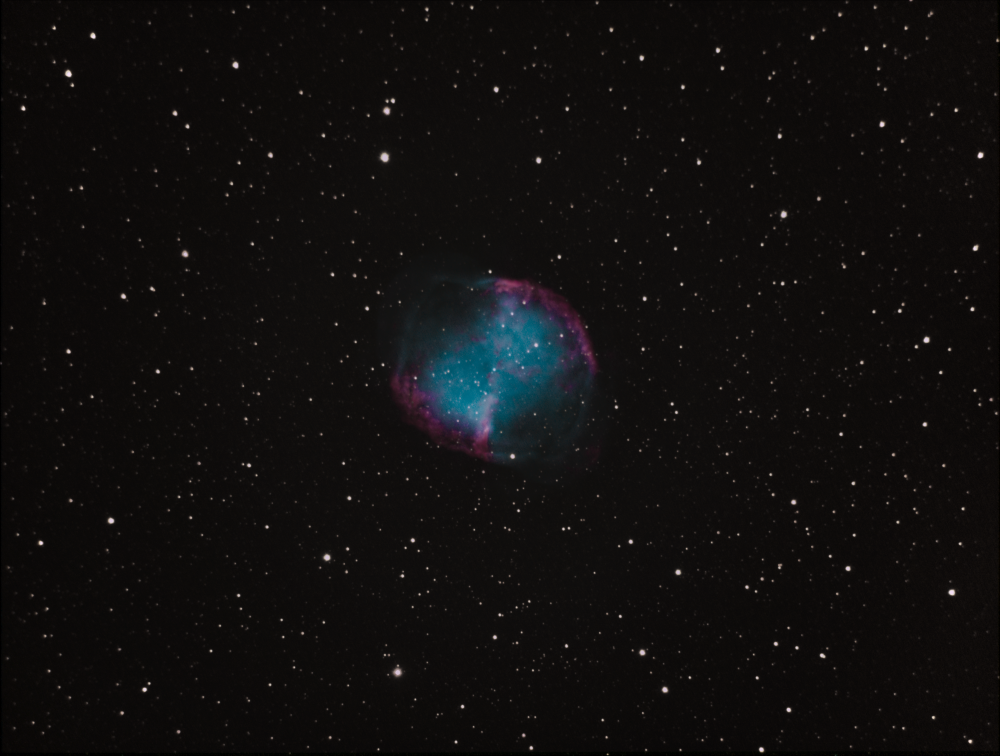 M27 Dumbbell Nebula. (Narrow Bands to CMYK)