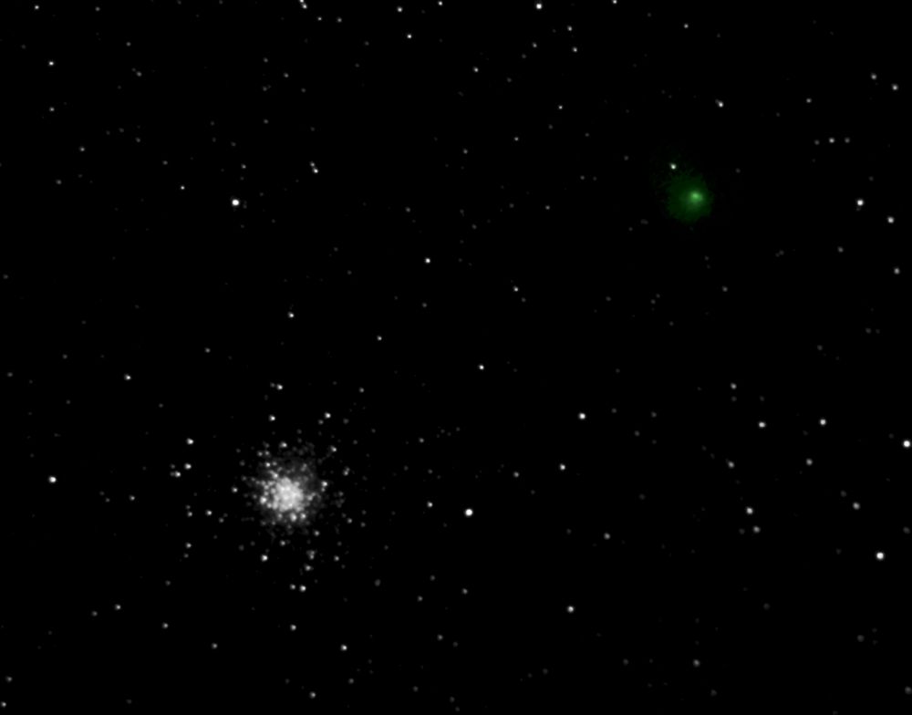 Комета C2017 K2 (PANSTARRS) и шаровое скопление М10-дата съемки 16.07.2022 (НОВАЯ ВЕРСИЯ ОБРАБОТКИ)