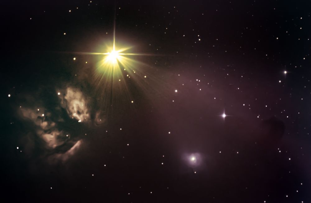 Flame and Horsehead nebulas