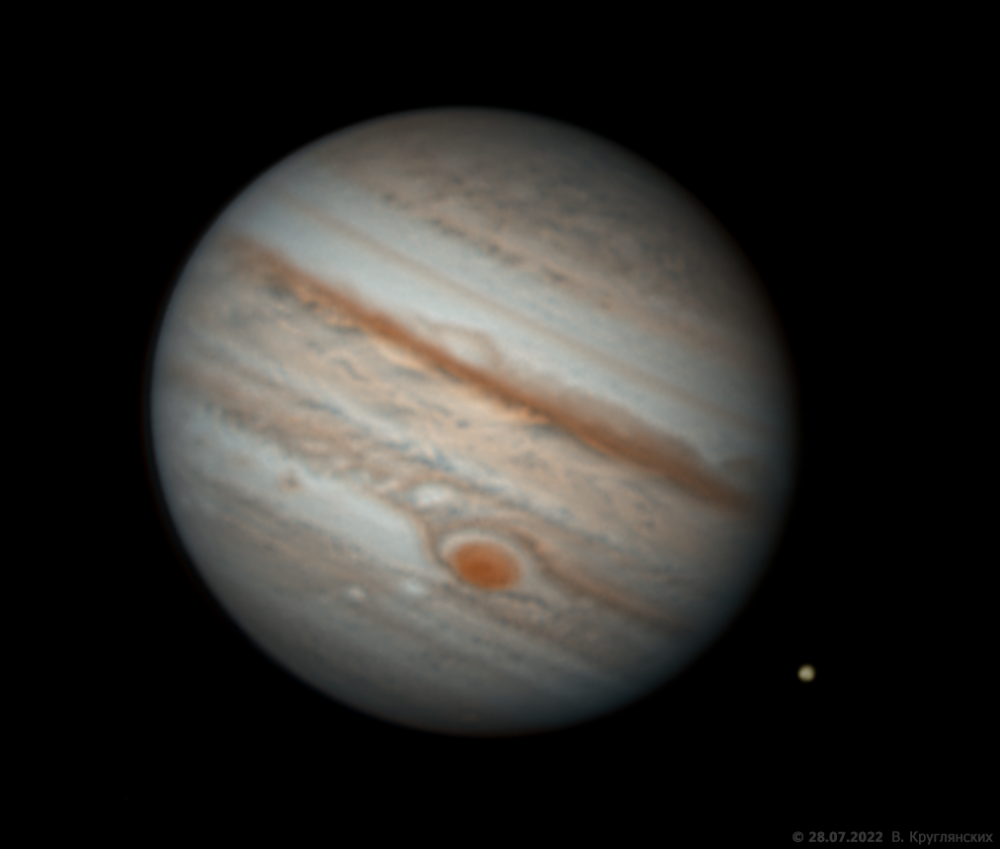 Юпитер и Ио.  28. 07. 2022