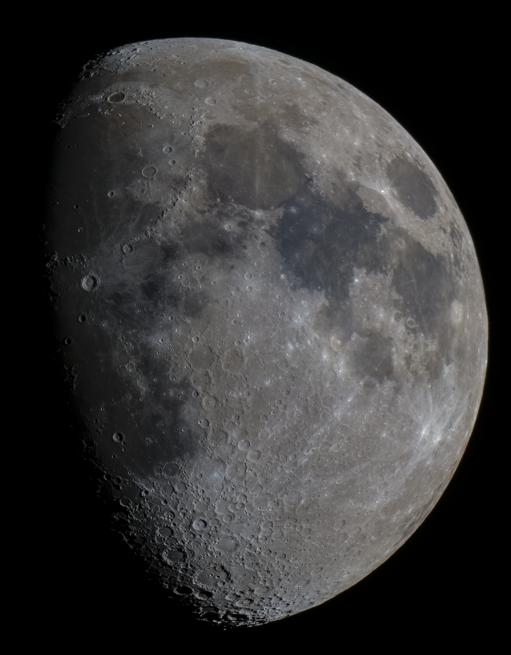 Луна 13.03.2022. Освещенность 73%. Панорама из 4 снимков. 