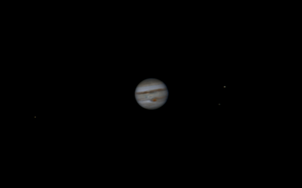 Юпитер и спутники Европа, Ио и Каллисто. 20.08.2022
