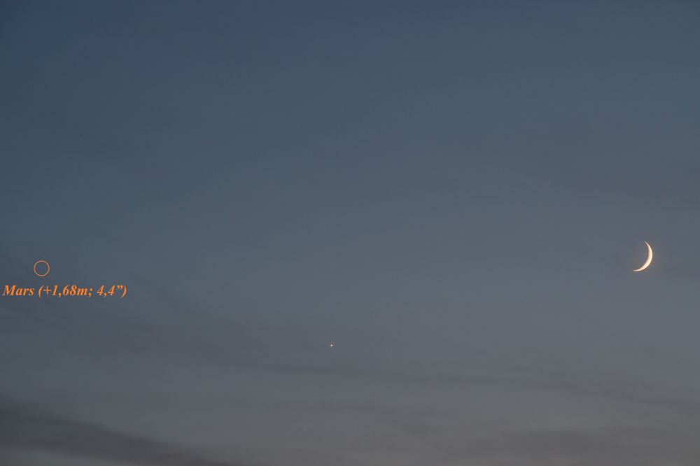 Сближение Луны, Венеры и Марса 21.06.23