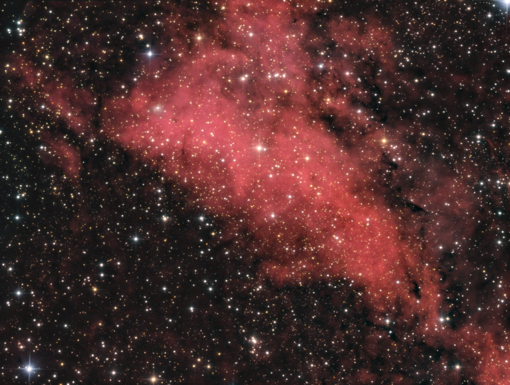 Sadr region in Cygnus. Part of IC1318 nebula Ha_LRGB