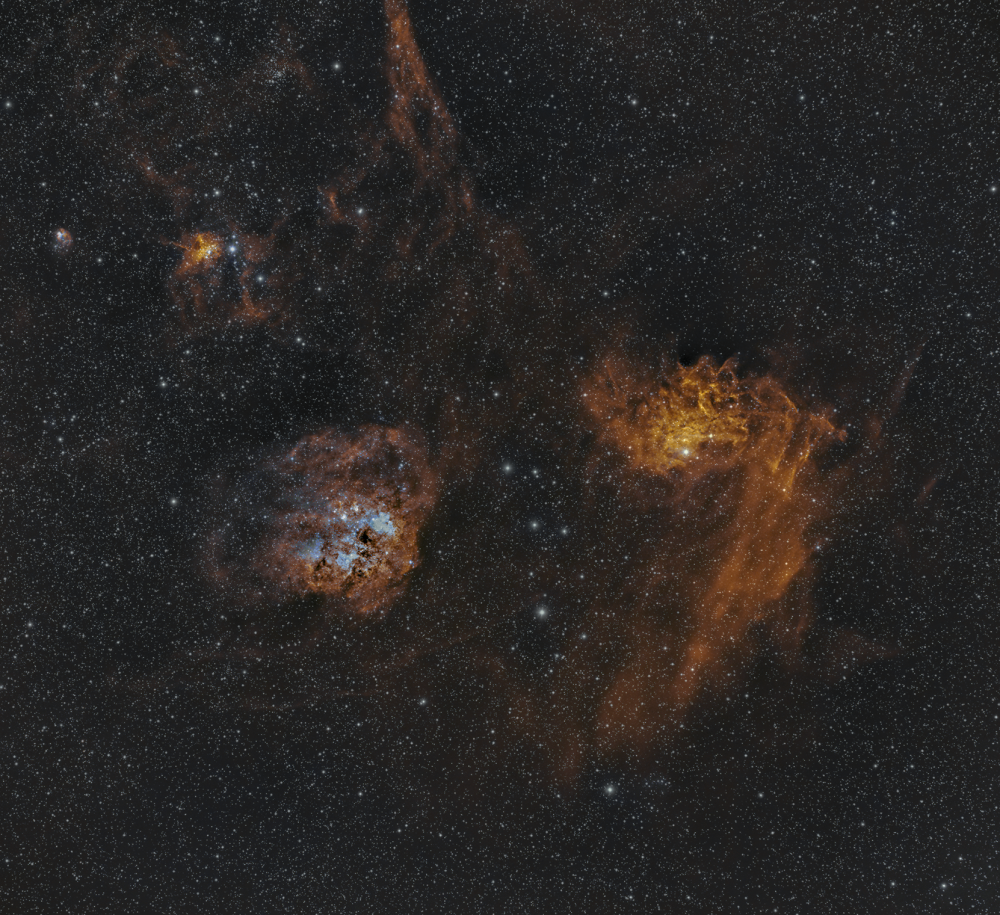 IC 405 & IC 410 - The Flaming Star & Tadpoles Nebula (SHO)