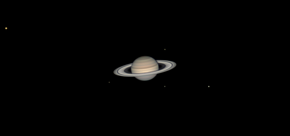Сатурн и спутники Титан, Рея, Тефия, Диона, Энцелад
