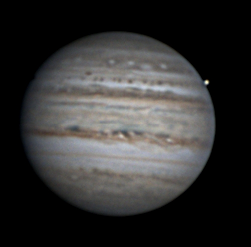 Юпитер, Европа и ее тень. 23 июля 2022 2:33.