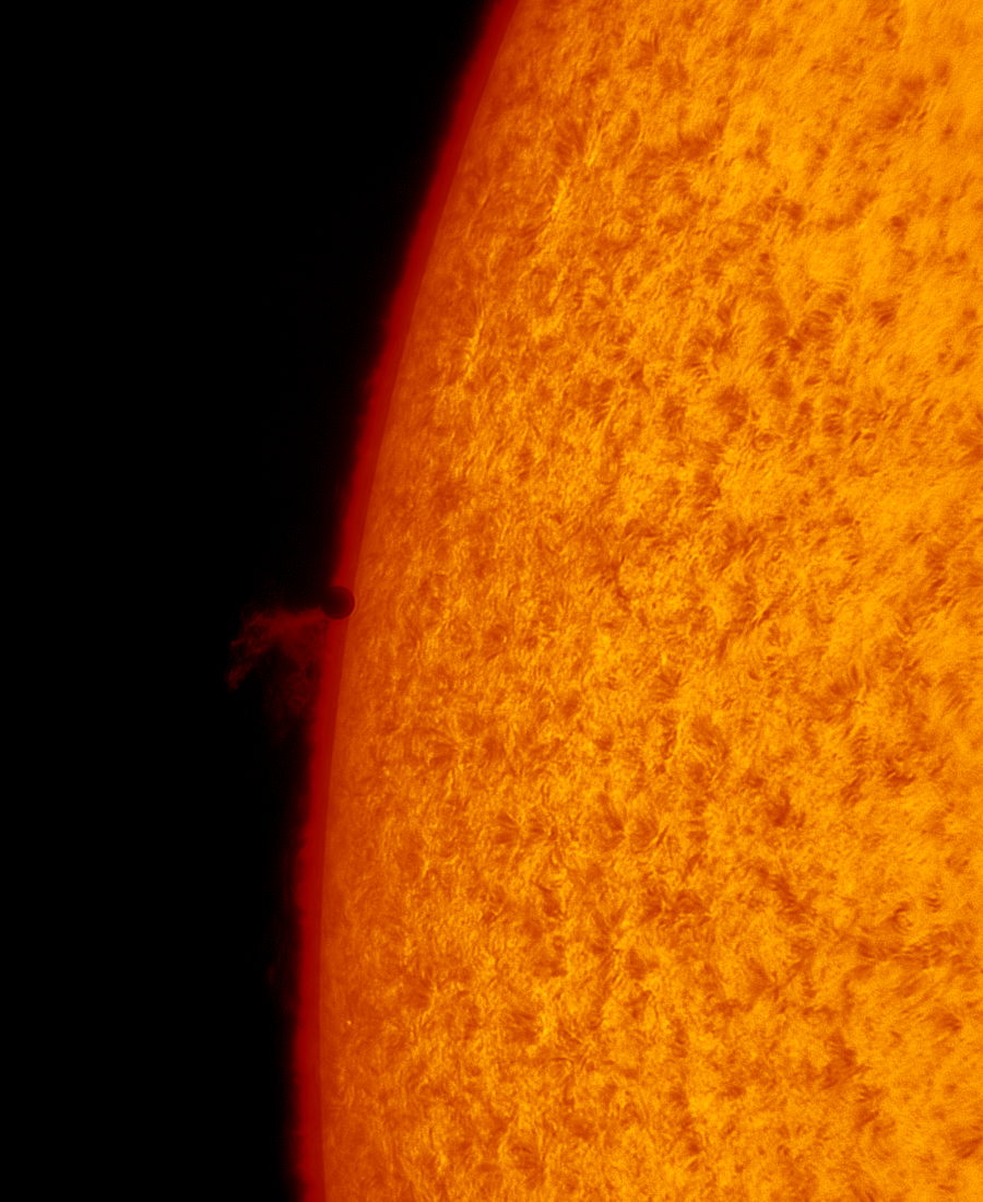 2016.05.09 Sun H-Alpha Mercury transit first contact animation