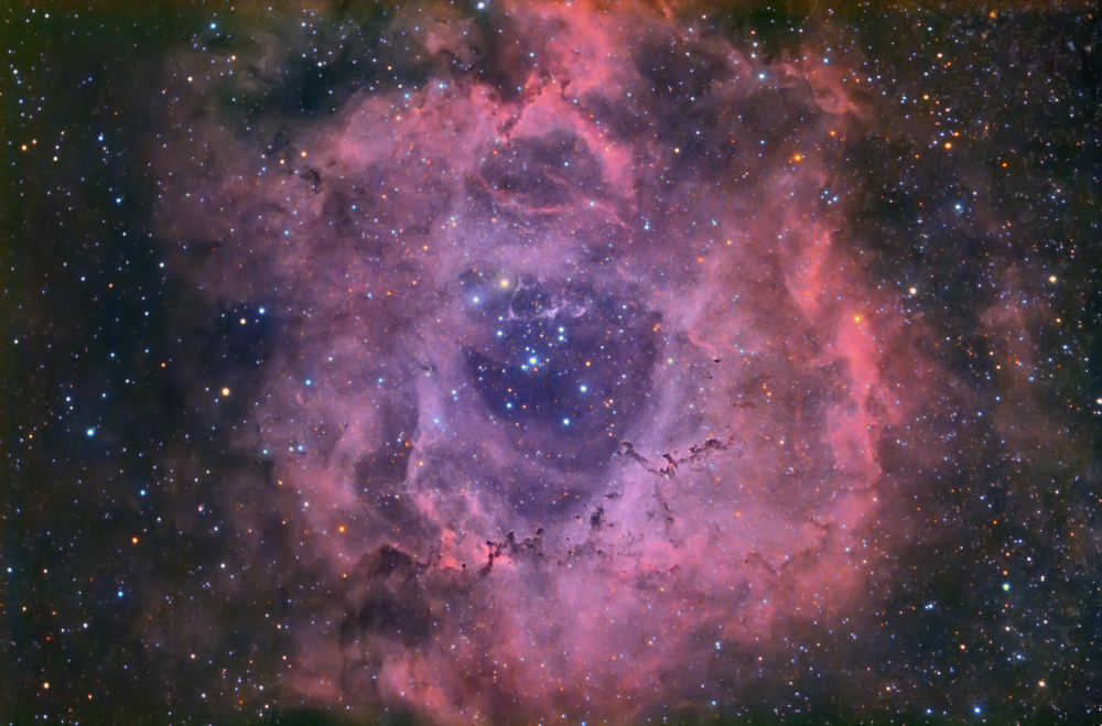 Туманность Розетка, NGC2237, L(Ha)RGB, вариант обработки