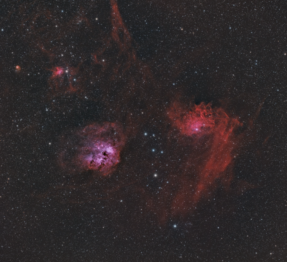 IC 405 & IC 410 - The Flaming Star & Tadpoles Nebula (HOO)