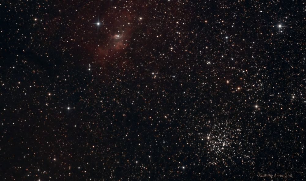 Скопление M52 и Пузырь (NGC7635) 05.10.2022