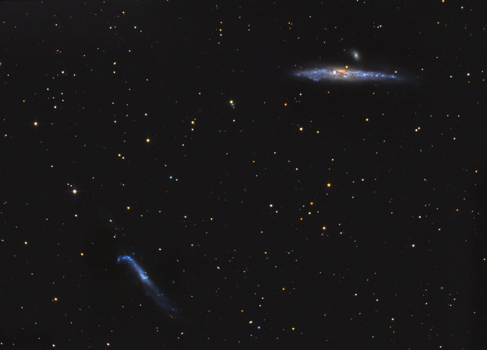 Галактики Кит и Хоккейная клюшка. The Whale (NGC 4631) and the Hockey Stick (NGC 4656) galaxies.