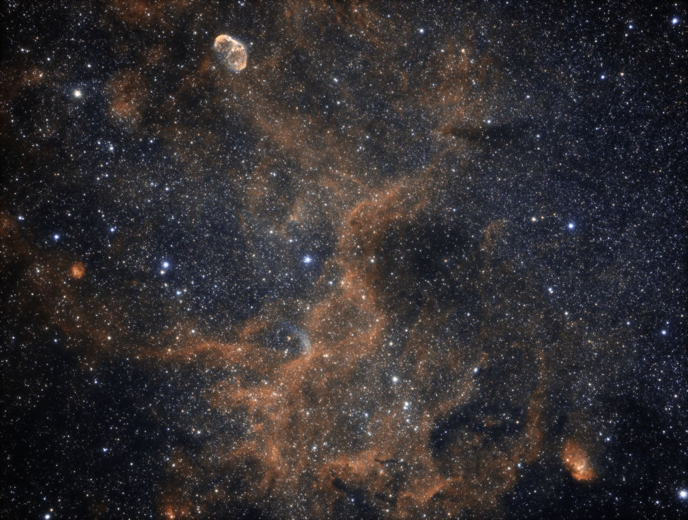 NGC6888,NGC6881,SH2-101, B145, WR 134  в Лебеде Биколор